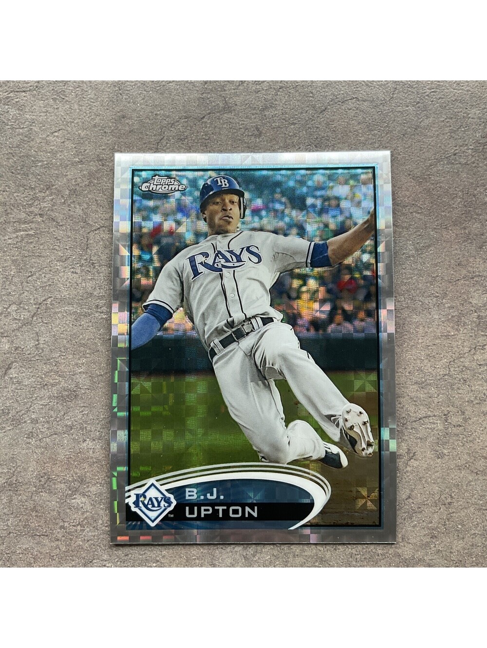 2012 Topps Chrome Baseball X-Fractor Refractor Card of B.J. Upton!!